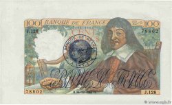 100 Francs DESCARTES 1945 Non émis FRANKREICH 1944 F.27.09NE fST+