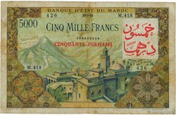 50 Dirhams sur 5000 Francs MAROC 1953 P.51 pr.TB