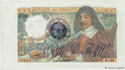100 Francs DESCARTES 1945 Non émis FRANCE 1944 F.27.09NE pr.NEUF