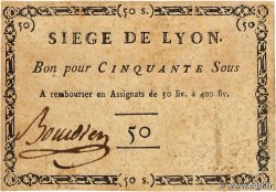 50 Sous FRANCE régionalisme et divers Lyon 1793 Kol.137a TTB