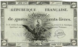 400 Livres FRANCE 1792 Ass.38a VF