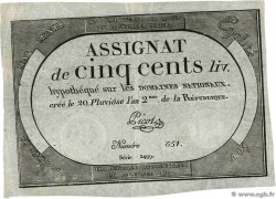 500 Livres FRANCE 1794 Ass.47a F+