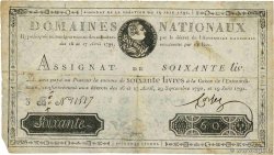 60 Livres FRANCE 1791 Ass.14a B