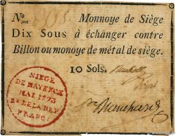 10 Sous FRANCE régionalisme et divers Mayence 1793 Kol.025 TTB