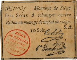 10 Sous FRANCE régionalisme et divers Mayence 1793 Kol.031 TTB