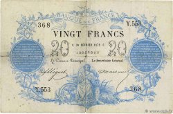 20 Francs type 1871 - Bleu FRANCE 1872 F.A46.03 B+