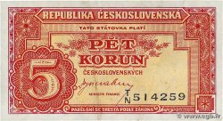5 Korun CECOSLOVACCHIA 1945 P.059a BB