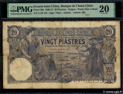 20 Piastres INDOCHINE FRANÇAISE Saïgon 1917 P.038b TB