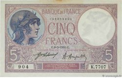 5 Francs FEMME CASQUÉE FRANCIA 1921 F.03.05 MBC+