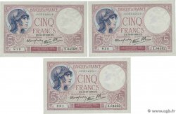 5 Francs FEMME CASQUÉE modifié Consécutifs FRANCE 1939 F.04.12 UNC-