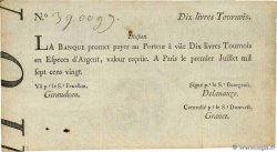 10 Livres Tournois typographié FRANCE 1720 Dor.22 TTB