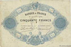 50 Francs type 1864 - Bleu, filigrane Mercure FRANCE 1865 F.A33bis.01 VG