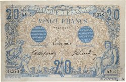 20 Francs BLEU FRANCE 1906 F.10.01 TTB