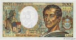 200 Francs MONTESQUIEU UNIFACE Fauté FRANCE 1985 F.70U.05 SUP