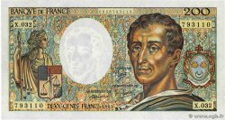 200 Francs MONTESQUIEU UNIFACE Fauté FRANCE 1985 F.70U.05 SUP