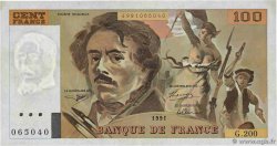 100 Francs DELACROIX UNIFACE FRANCE 1991 F.69bisU.04 TTB+