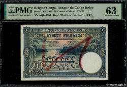 20 Francs BELGIAN CONGO 1949 P.15G UNC-