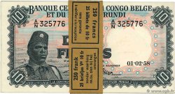 10 Francs Liasse BELGIAN CONGO 1958 P.30b UNC