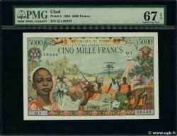 5000 Francs type 1962 Modifié TSCHAD 1980 A.284a ST