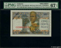 500 Francs Spécimen COMOROS 1960 P.04s2 UNC