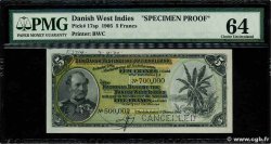 5 Francs Spécimen DANISH WEST INDIES (VIRGIN ISLANDS) 1905 P.017sP. UNC-
