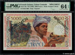 5000 Francs antillaise Spécimen FRENCH GUIANA 1960 P.28s UNC-