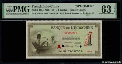 1 Piastre Spécimen INDOCHINE FRANÇAISE 1945 P.076bs