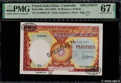 10 Piastres - 10 Riels Spécimen INDOCHINE FRANÇAISE 1953 P.096bs NEUF