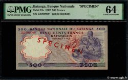 500 Francs Spécimen KATANGA 1962 P.13s UNC-