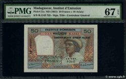 50 Francs - 10 Ariary MADAGASCAR 1961 P.051a UNC