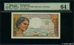 500 Francs - 100 Ariary MADAGASCAR 1966 P.058a UNC-