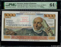 100 NF sur 5000 Francs Schoelcher ÎLE DE LA RÉUNION 1971 P.56b pr.NEUF