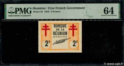2 Francs Croix de Lorraine ÎLE DE LA RÉUNION 1943 P.35 pr.NEUF