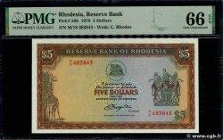 5 Dollars RHODESIA 1978 P.36b UNC