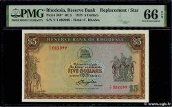 5 Dollars Remplacement RHODESIA 1978 P.36b UNC