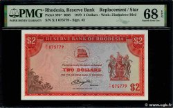 2 Dollars Remplacement RHODESIA 1979 P.39br UNC