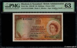 10 Shillings RHODESIA AND NYASALAND (Federation of) 1960 P.20a UNC