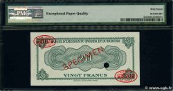 20 Francs Spécimen RWANDA BURUNDI 1960 P.03s ST