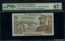 20 Francs Émile Gentil SAINT PIERRE E MIQUELON 1946 P.24 FDC