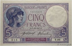 5 Francs FEMME CASQUÉE FRANCE 1917 F.03.01 SPL+