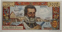 5000 Francs HENRI IV FRANCE 1957 F.49.01