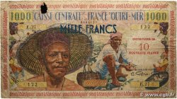 10 NF sur 1000 Francs pêcheur MARTINIQUE 1960 P.39 B