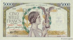 5000 Francs VICTOIRE Impression à plat FRANCE 1944 F.46.51 XF