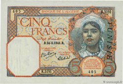 5 Francs TUNISIA 1941 P.08c AU