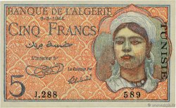 5 Francs TúNEZ 1944 P.15 SC