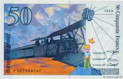 50 Francs SAINT-EXUPÉRY Sans STRAP Fauté FRANCE 1993 F.72f4.02 pr.NEUF