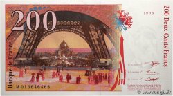 200 Francs EIFFEL Sans STRAP Fauté FRANCE 1996 F.75f4.02 pr.NEUF