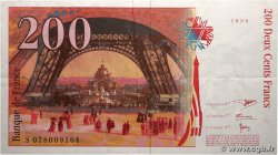 200 Francs EIFFEL Sans STRAP Fauté FRANCE 1999 F.75f4.05 TTB