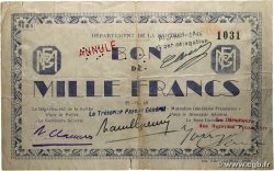 1000 Francs Annulé FRANCE regionalism and various Le Mans 1940 BU40.02 F