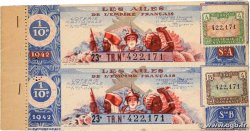 Carnet de Bons de Loterie de 1/10ème FRANCE régionalisme et divers 1942 TTB